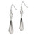Image of 41mm Sterling Silver Polished Beaded Teardrop Dangle Earrings QE12072