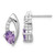Image of 15.6mm Sterling Silver Rhodium-plated Amethyst and CZ Post Earrings QE17755AM