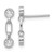 Image of 15.5mm Sterling Silver Rhodium-plated Bezel CZ Post Dangle Earrings QE17164