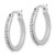 Image of Sterling Silver Platinum-plated Diamond Mystique Hoop Earrings QDF208