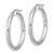 Image of 31.25mm Sterling Silver Rhodium-plated Diamond-cut 3.00mm Hoop Earrings QE16798