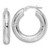 Image of 26.25mm Sterling Silver Rhodium-plated Laser-cut 5mm Round Hoop Earrings QE16872