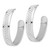 Image of Sterling Silver Rhodium-plated Polished and Textured Hoop Earrings QE17016