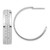 Image of Sterling Silver Rhodium-plated Polished and Textured Hoop Earrings QE17017