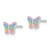 Image of Sterling Silver Rhodium-plated Childrens Enamel Butterfly Earrings QE17720