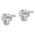 Image of 9mm Sterling Silver Rhodium-plated Polished CZ Love Knot Post Earrings QE11796
