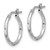 Image of 18.5mm Sterling Silver Rhodium-plated Polished Textured 1.60mm Hoop Earrings QE16787