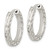 Image of 22.75mm Sterling Silver Polished Diamond-cut Square Tube Locking Hoop Earrings QE15960