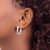 Image of 22.75mm Sterling Silver Polished Diamond-cut Square Tube Locking Hoop Earrings QE15960
