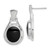 28mm Sterling Silver Rhodium-plated Polished Oval Onyx Post Dangle Earrings QE1075