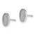 Image of 8.8mm Sterling Silver Rhodium-plated Enamel Glitter Fabric Oval Post Earrings QE13286