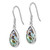 Image of 35.63mm Sterling Silver Rhodium-plated Polished Abalone Teardrop Dangle Earrings QE15154