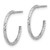 Image of Sterling Silver Rhodium-plated Diamond-cut Hollow Tube Post Hoop Earrings QE16991