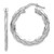 Image of 28mm Sterling Silver Rhodium-plated Polished and Textured Twisted Hoop Earrings QE16881