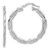 Image of 33.7mm Sterling Silver Rhodium-plated Polished and Textured Twisted Hoop Earrings QE16882