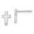 Image of Sterling Silver Rhodium-plated White Ice .01ctw Diamond Cross Post Earrings QW573