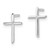 Image of Sterling Silver Rhodium-plated White Ice .01ctw Diamond Cross Post Earrings QW574