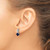 Image of 14mm Sterling Silver Polished Rhodium Created Blue Spinel and CZ Post Dangle Earrings QE15759
