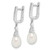 Image of 31.3mm Sterling Silver Rhodium-plated 7-8mm White Rice Freshwater Cultured Pearl CZ Earrings QE15200