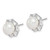 Image of 12.07mm Sterling Silver Rhodium-plated 8-9mm White Button Freshwater Cultured Pearl CZ Earrings QE15267