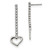 Image of 39mm Sterling Silver CZ Dangle Heart Earrings