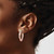 Image of 22.8mm Sterling Silver and Pink Double Hoop Earrings
