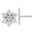 14.4mm Sterling Silver Enamel Snowflake Post Earrings
