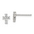 Image of 8mm Sterling Silver Polished CZ Cross Post Earrings