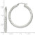 Image of 35mm Sterling Silver Diamond-cut 3x35mm Hoop Earrings