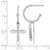 Image of Sterling Silver CZ Cross Dangle Post Hoop Earrings