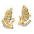 Image of 15.4mm Sterling Silver CZ Gold-tone Wheat Flower Earrings