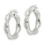 Image of 26.6mm Sterling Silver CZ Twisted Scalloped Hoop Earrings