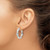 Image of 26.6mm Sterling Silver CZ Twisted Scalloped Hoop Earrings