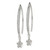 Image of 38mm Sterling Silver Polished CZ Star Threader Earrings