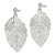 Image of 37mm Sterling Silver Polished Leaf Post Dangle Earrings