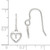 Image of 21mm Sterling Silver Heart Dangle Shepherd Hook Earrings