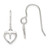 Image of 21mm Sterling Silver Heart Dangle Shepherd Hook Earrings