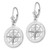 35.5mm Sterling Silver Polished Compass Leverback Earrings