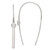 Image of 47.7mm Sterling Silver Polished CZ Heart Threader Earrings