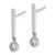 Image of 23.5mm Sterling Silver Polished CZ Bar Post Dangle Earrings