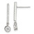 Image of 23.5mm Sterling Silver Polished CZ Bar Post Dangle Earrings