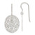 Image of 38.15mm Sterling Silver Polished Floral Oval Dangle Earrings