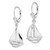 Image of 36.97mm Sterling Silver Polished Sailboat Leverback Earrings
