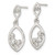 Image of 24.75mm Sterling Silver Polished CZ Oval Dangle Post Earrings