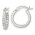 Image of 15.5mm Sterling Silver Polished CZ In/Out Round Hoop Earrings