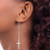 Image of 65.22mm Sterling Silver Polished Latin Cross Threader Earrings