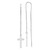 Image of 65.22mm Sterling Silver Polished Latin Cross Threader Earrings
