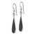 Image of 41mm Sterling Silver Polished Onyx Teardrop Dangle Earrings