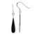 Image of 41mm Sterling Silver Polished Onyx Teardrop Dangle Earrings