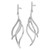 Image of 48.91mm Sterling Silver Rhodium-plated CZ Dangle Leaf Earrings